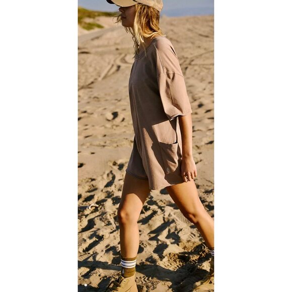 Free People Movement Hot Shot Romper Mocha Latte Small Medium - Picture 4 of 16